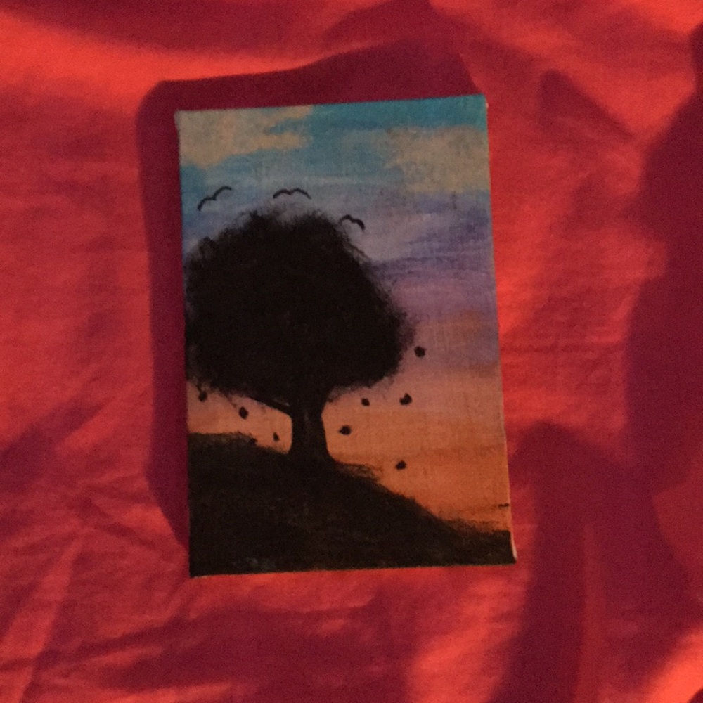 Tree ombré painting 🤍